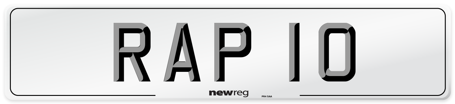 RAP 10 Number Plate from New Reg